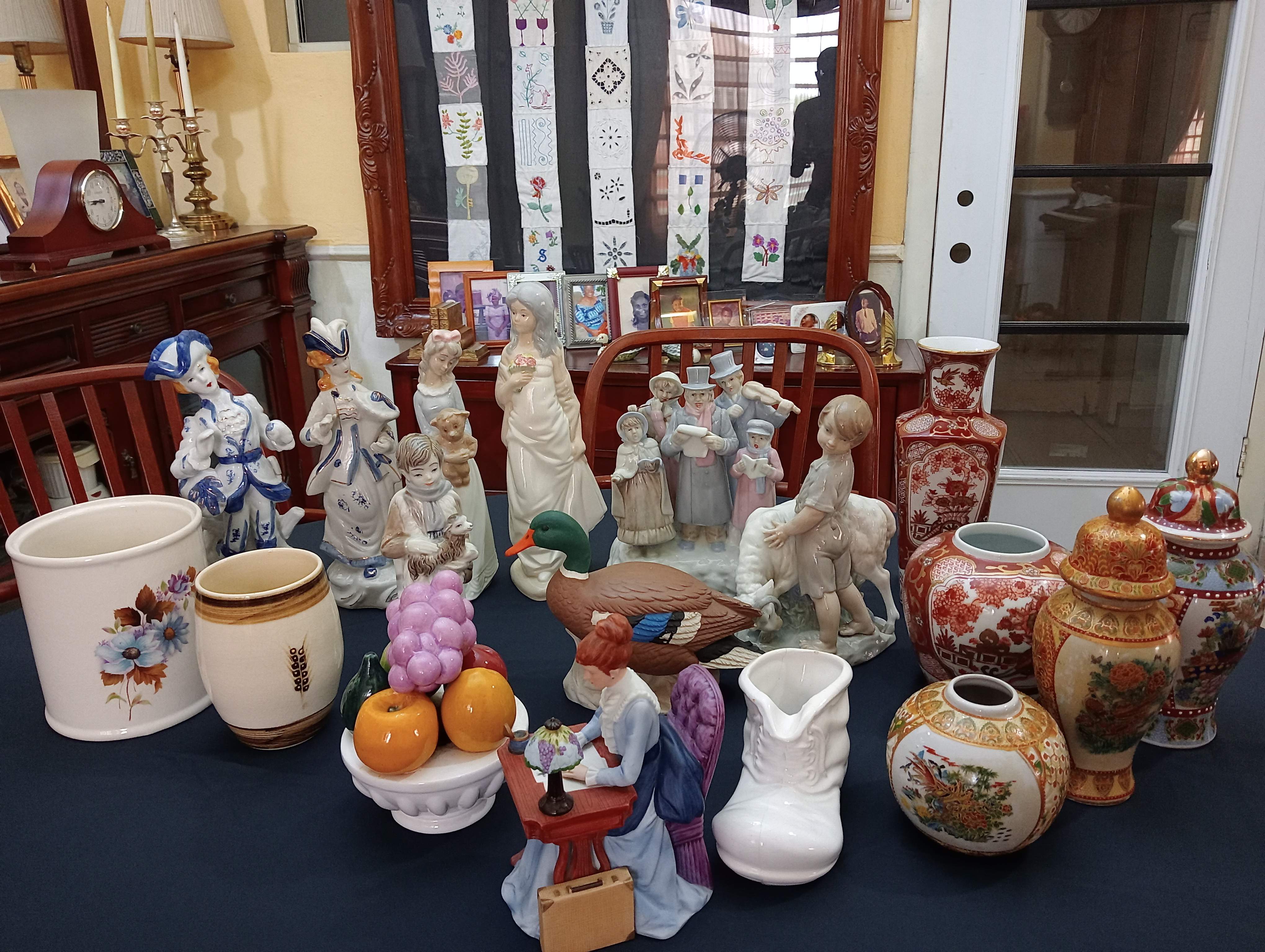 High quality Bone China figurines and objects. Also a good number of Imari Japanese porcelain.